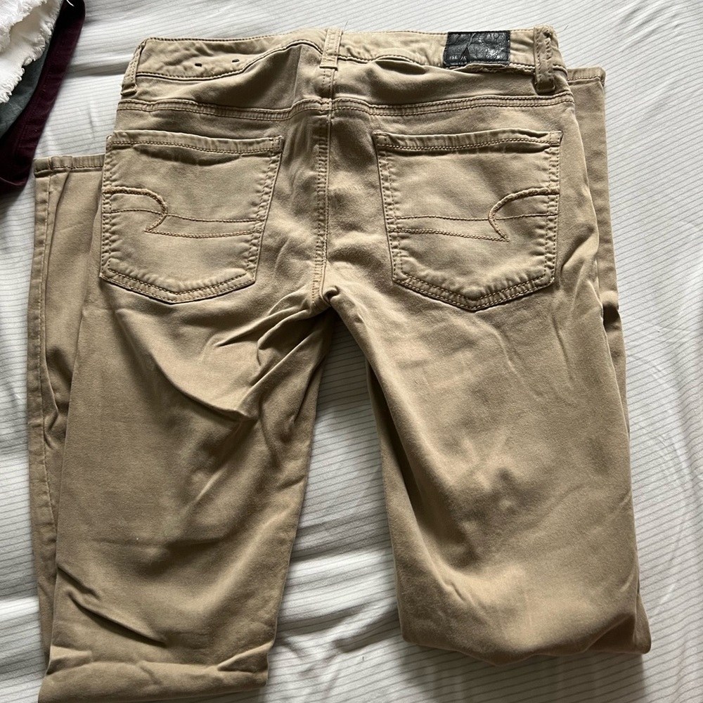 American Eagle super stretch khaki tan jeans, jegging, size 0